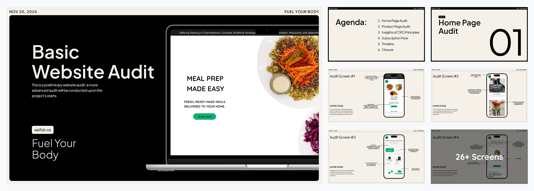 Fuel Your Body discovery and UX audit process